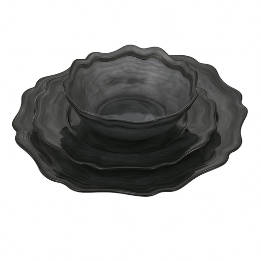 Monaco Alabaster Dinnerware Pack Of 4, Black