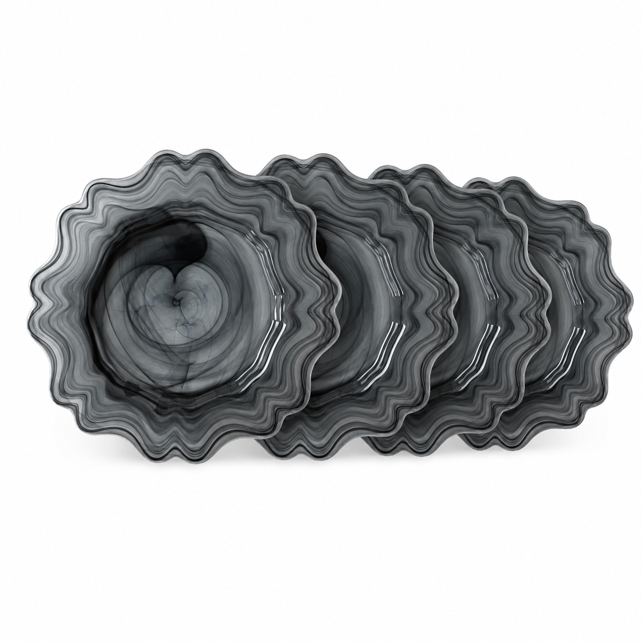 Monaco Alabaster Dinnerware Pack Of 4, Black