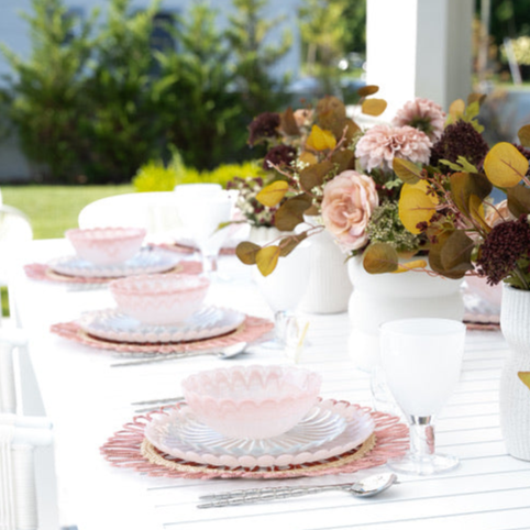 Azure Alabaster Dinnerware Pack Of 4, Pink
