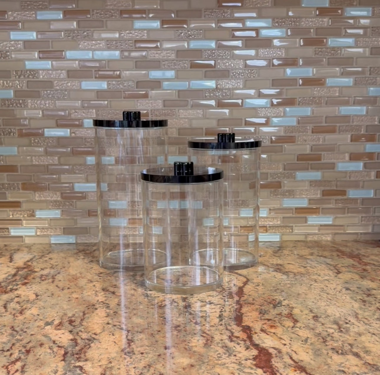 Set of 3 Crystal Canisters