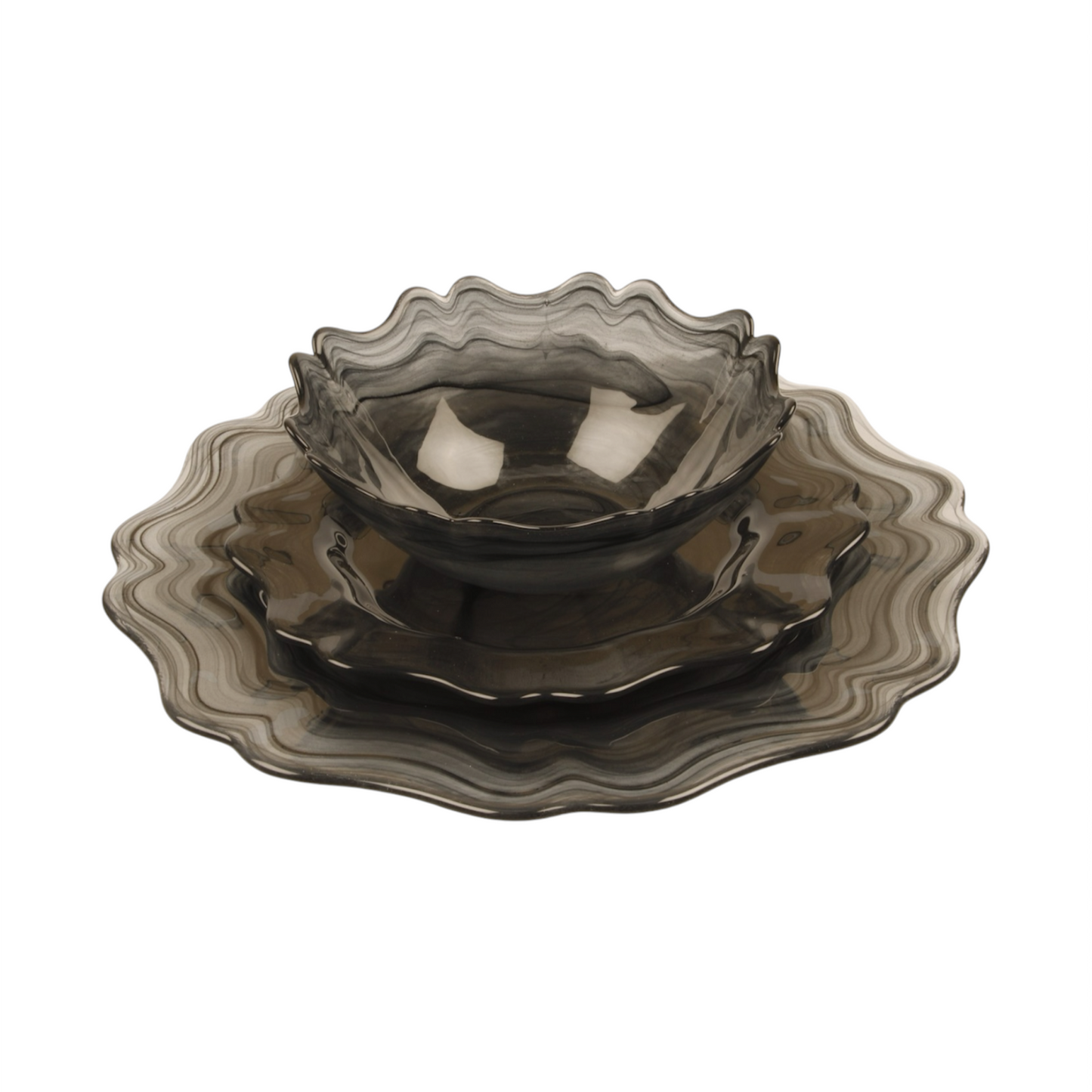 Monaco Alabaster Dinnerware Pack Of 4, Black