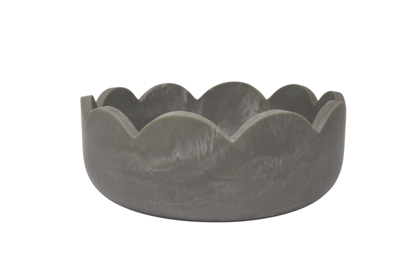 Scalloped Resin Deep Salad Bowl 10'' Stone