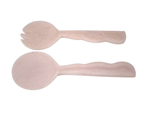 Scalloped Resin Salad Server Set of 2 Blush