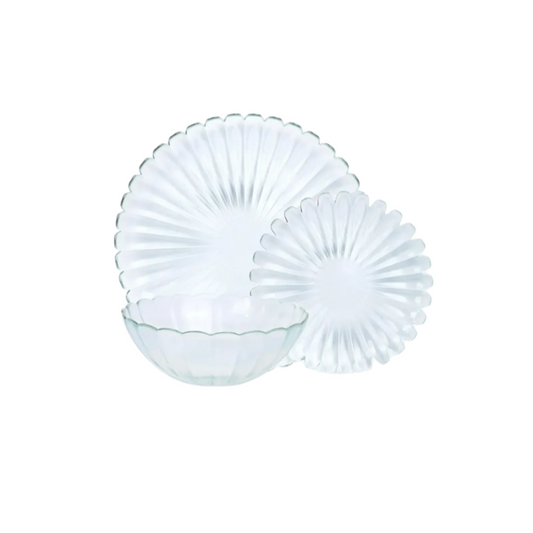 Azure Alabaster Dinnerware Pack Of 4, Clear