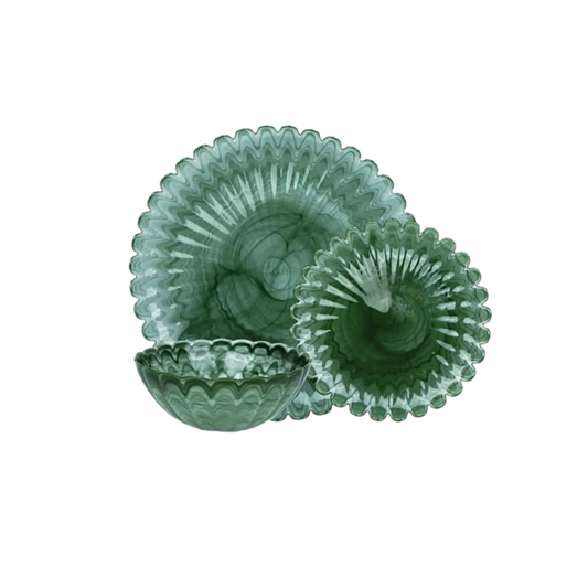 Azure Alabaster Dinnerware Pack Of 4, Green