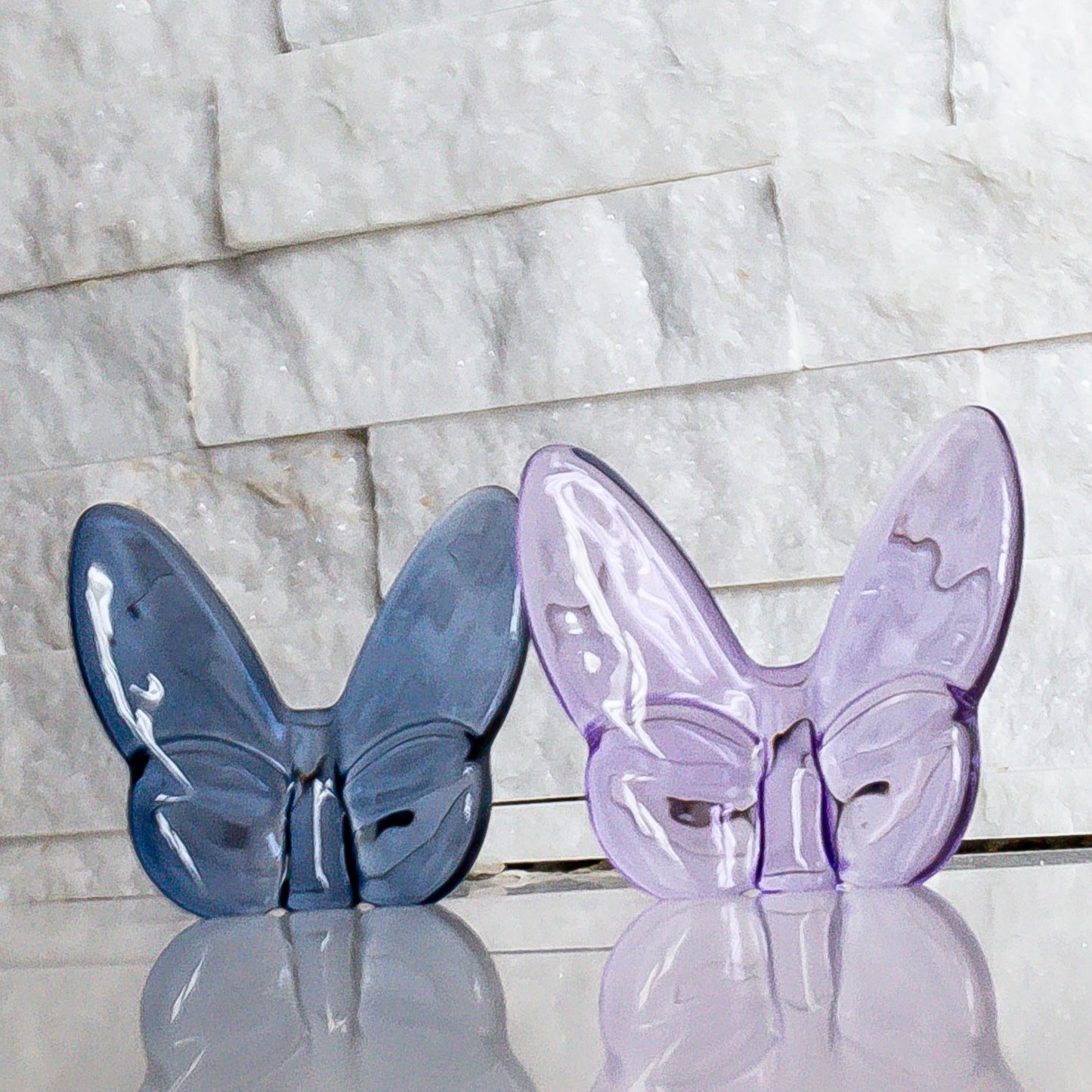 Le Mariposa Crystal Butterfly Figurine in Navy