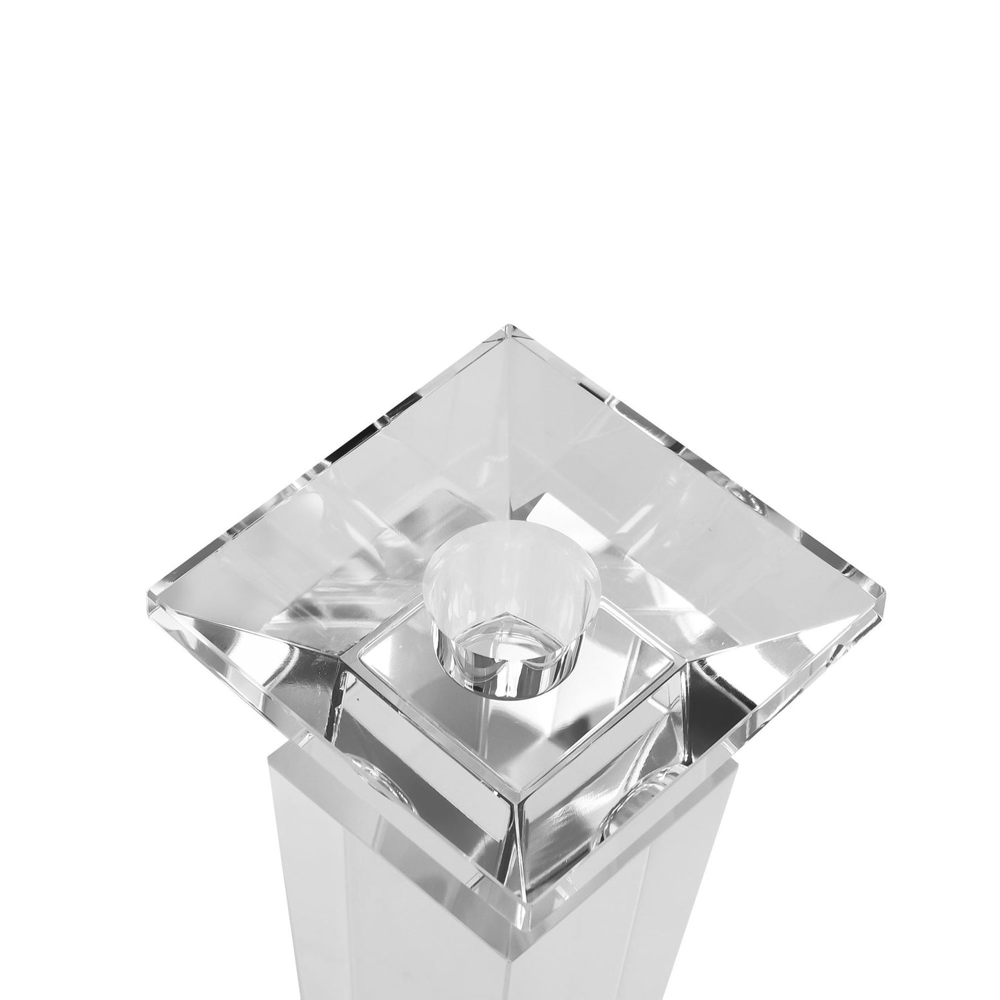 Pair of 11” Sleek Solid Crystal Candlesticks