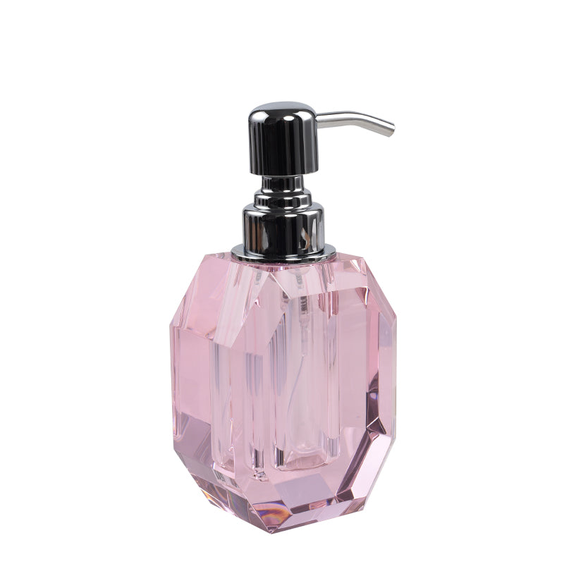 Octagon Crystal Soap Dispenser with Silver Pump