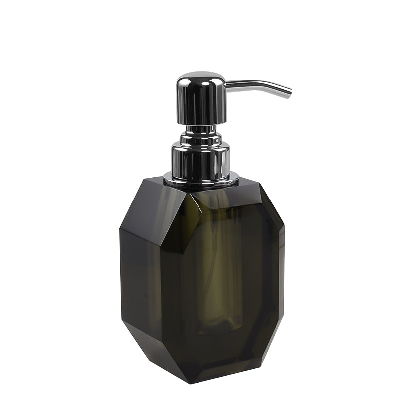 Octagon Crystal Soap Dispenser with Silver Pump