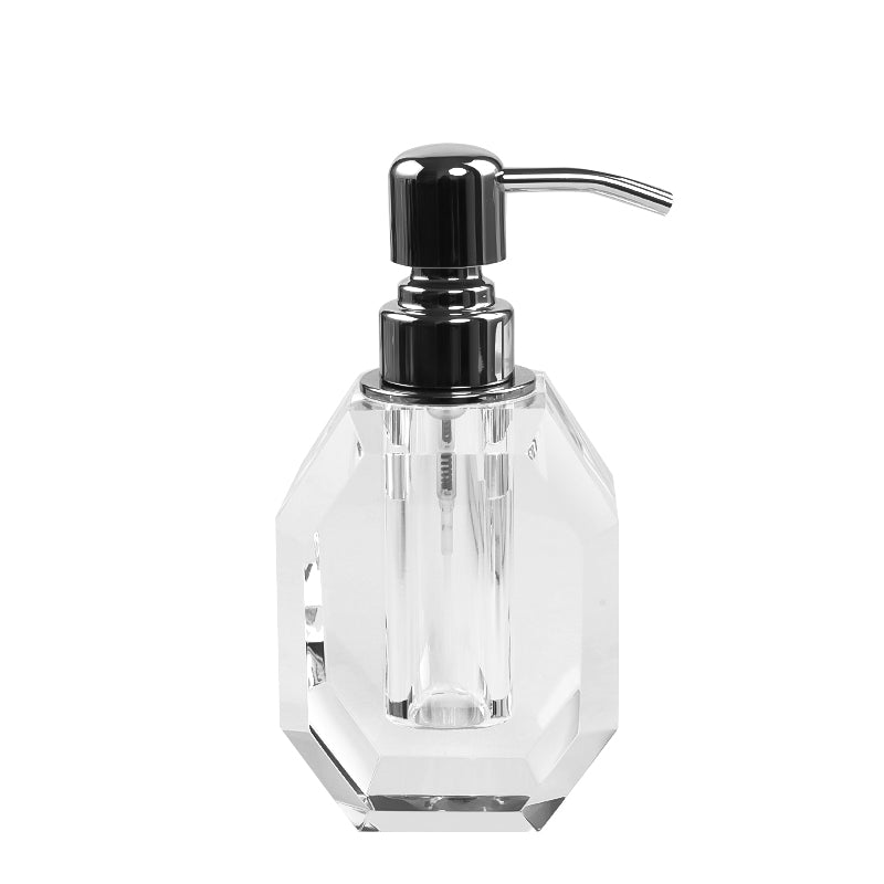 Octagon Crystal Soap Dispenser with Silver Pump