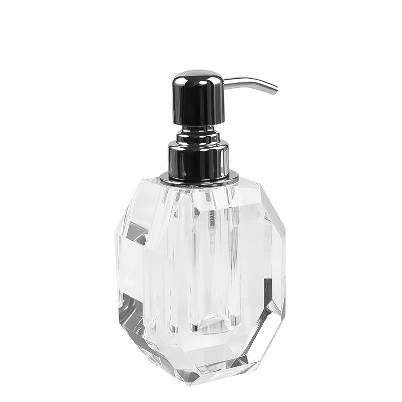 Octagon Crystal Soap Dispenser with Silver Pump