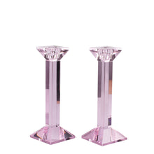 Load image into Gallery viewer, Pair of 9” Classy Crystal Candlesticks
