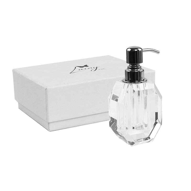 Octagon Crystal Soap Dispenser with Silver Pump