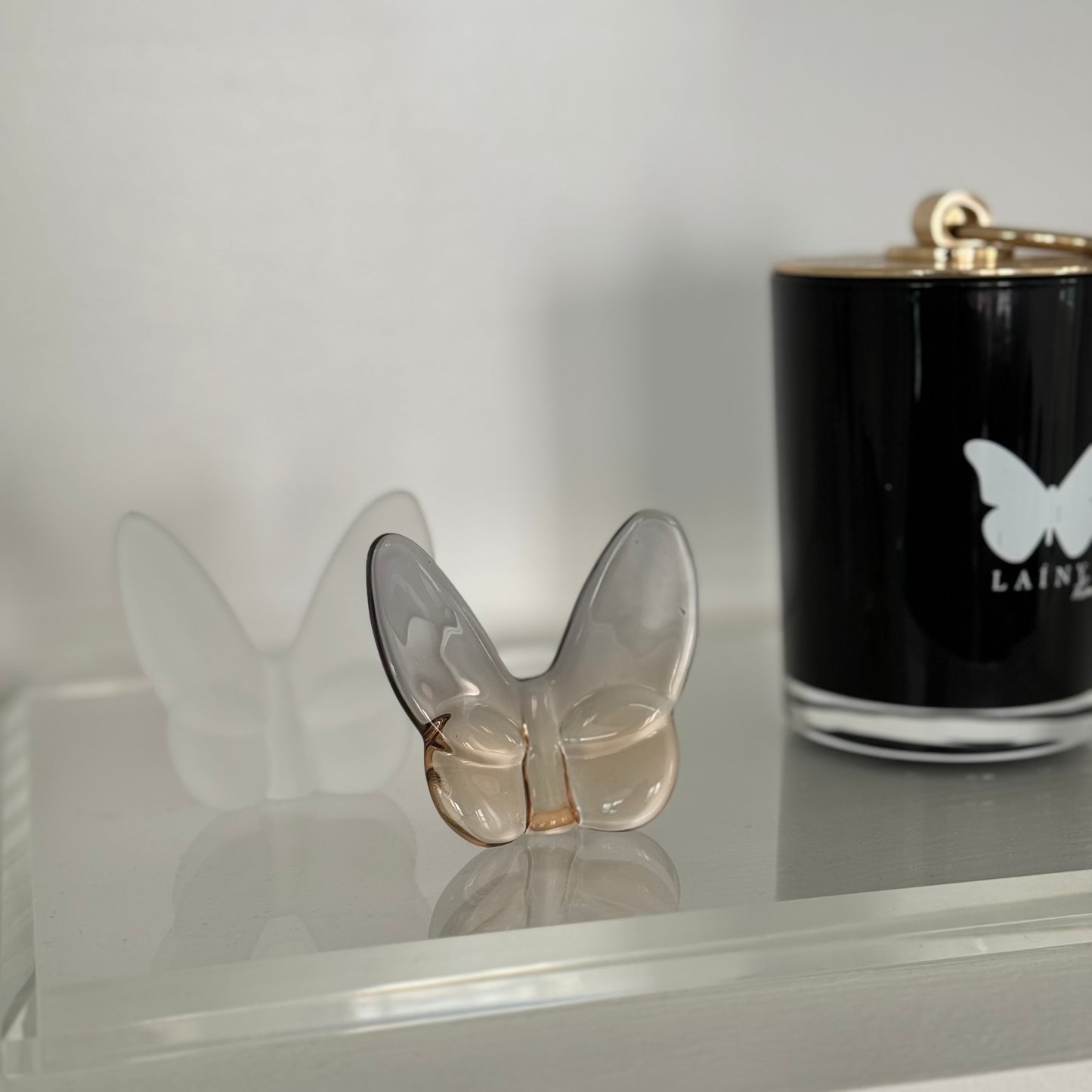 Le Mariposa Crystal Butterfly Figurine In Silver/Gold Ombré