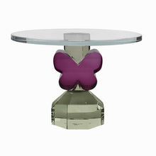 Load image into Gallery viewer, 9” Butterfly Cake Plate in Plum/Green
