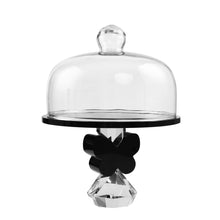 Load image into Gallery viewer, 9” Butterfly Cake Plate in Black/Clear
