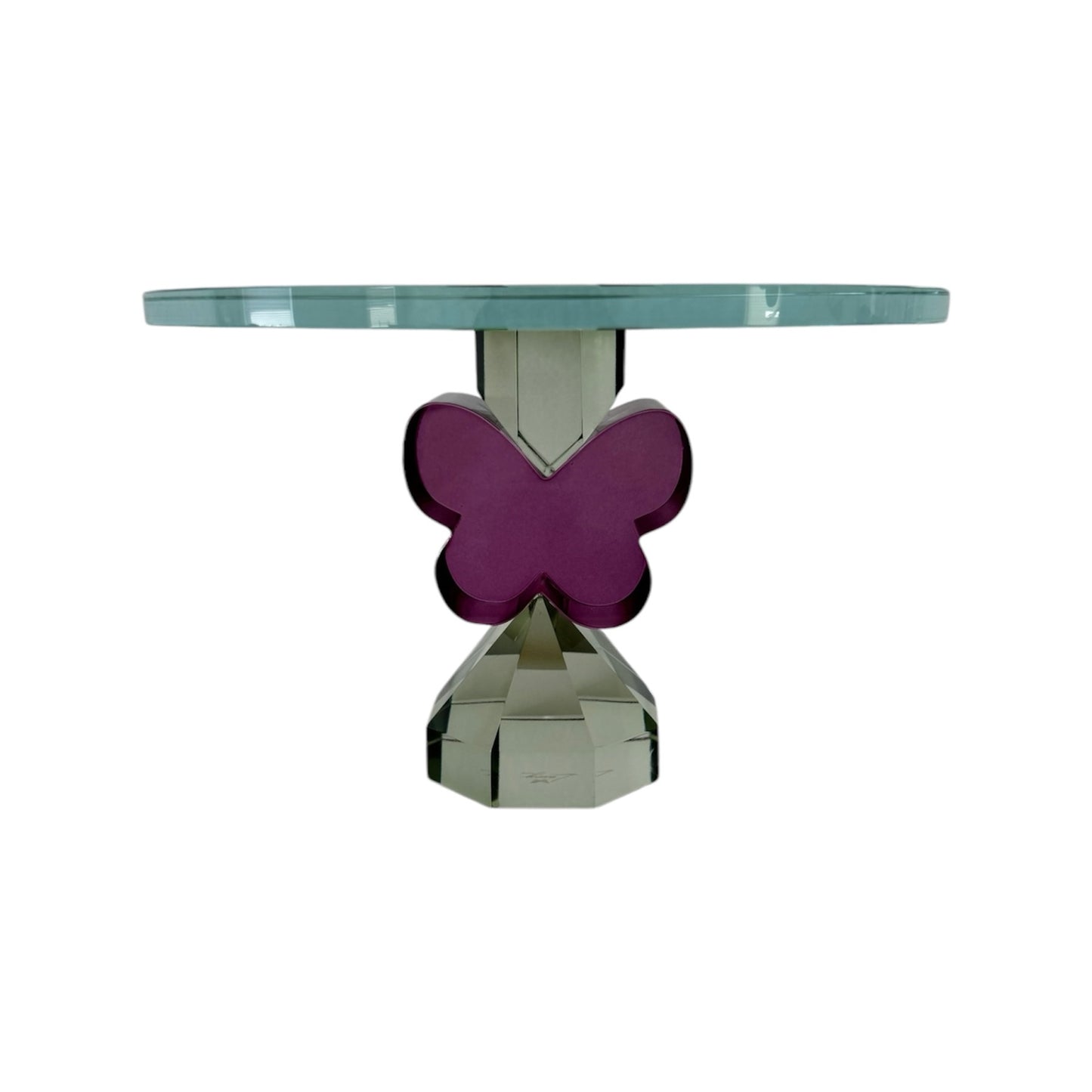 9” Butterfly Cake Plate in Plum/Green