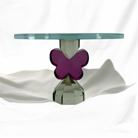 9” Butterfly Cake Plate in Plum/Green