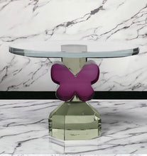 Load image into Gallery viewer, 9” Butterfly Cake Plate in Plum/Green
