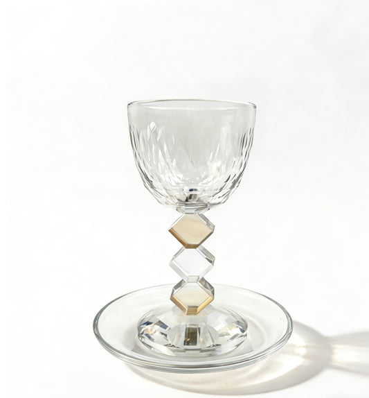 Crystal Kiddush Cup with Crystal Tray
