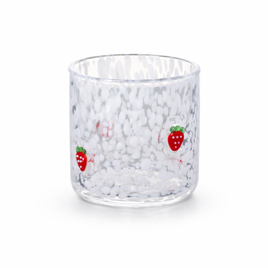 15oz Strawberry Speckled Glass Tumbler