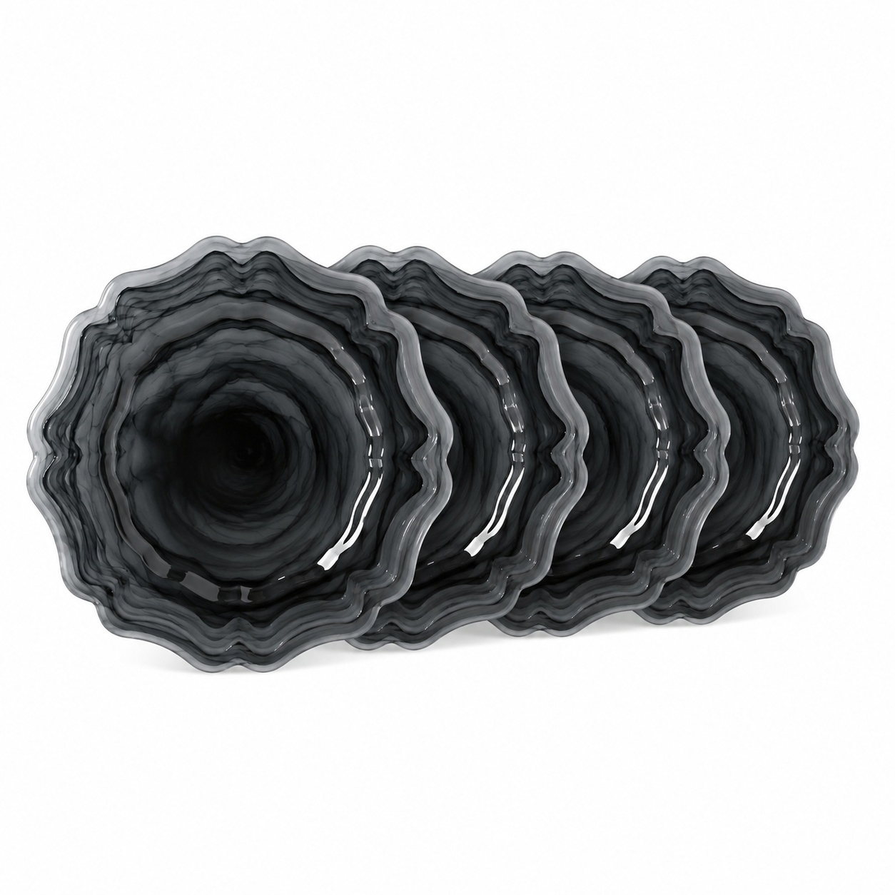 Monaco Alabaster Dinnerware Pack Of 4, Black