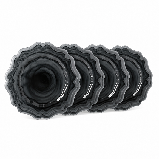 Monaco Alabaster Dinnerware Pack Of 4, Black