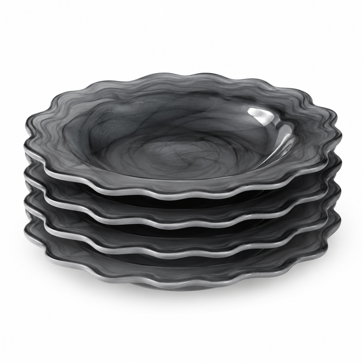 Monaco Alabaster Dinnerware Pack Of 4, Black