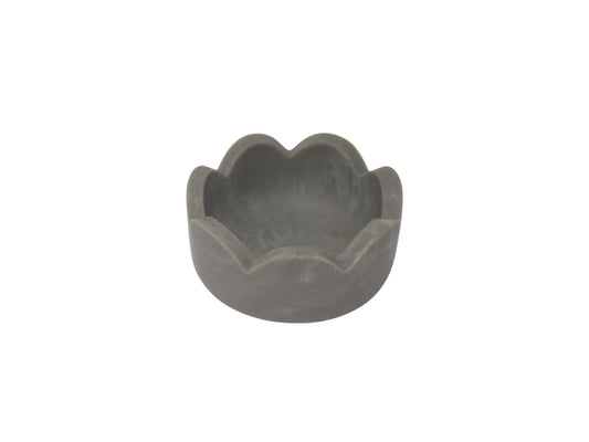 Scalloped Resin Dip Bowl Stone
