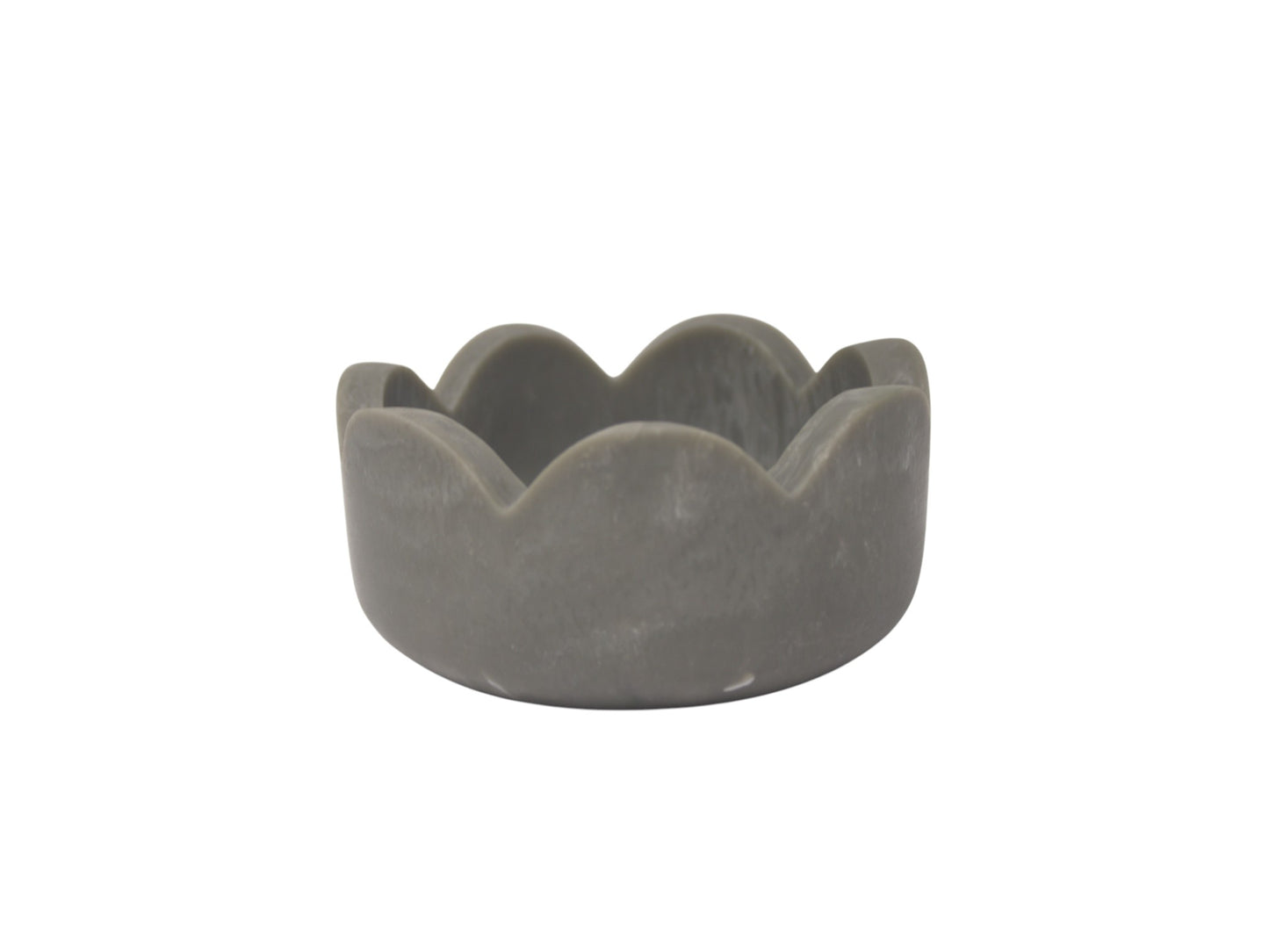 Scalloped Resin Dip Bowl Stone