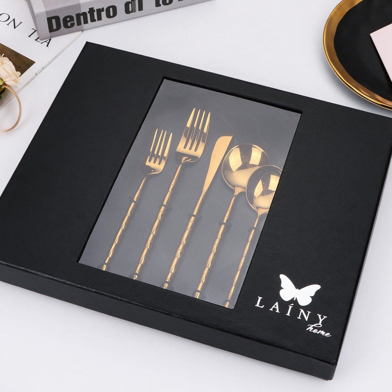 Service for 6 Bundle Flatware in Gold