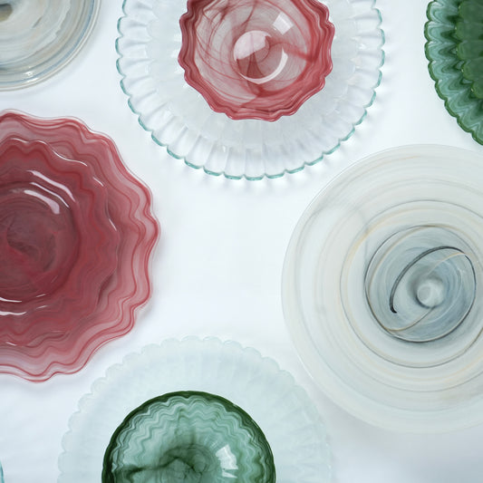 Azure Alabaster Dinnerware Pack Of 4, Clear