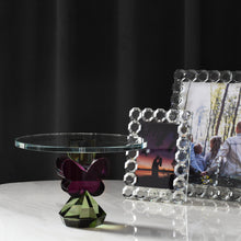 Load image into Gallery viewer, 9” Butterfly Cake Plate in Plum/Green
