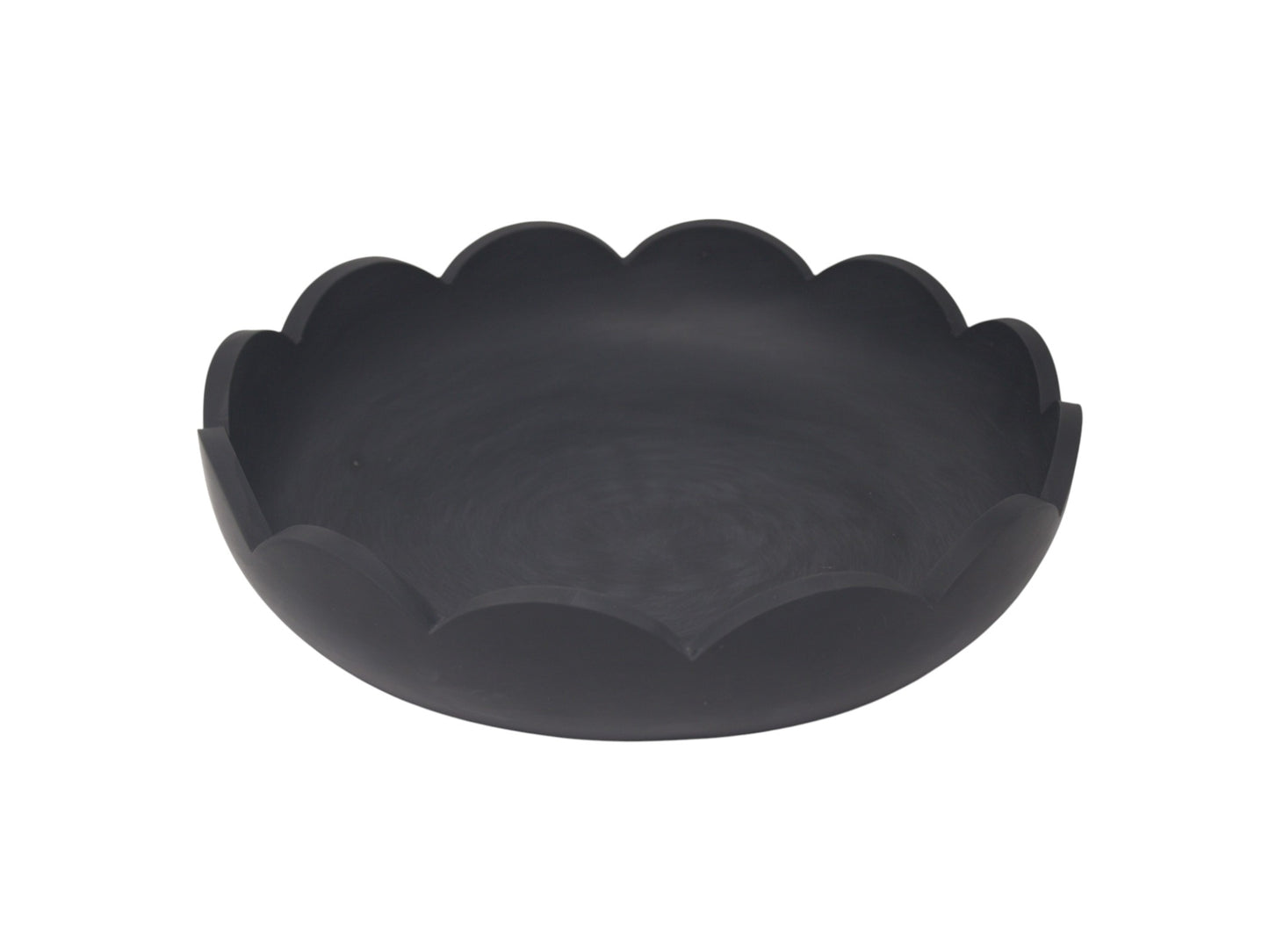 Scalloped Resin Serving Medium Tray 12" Black