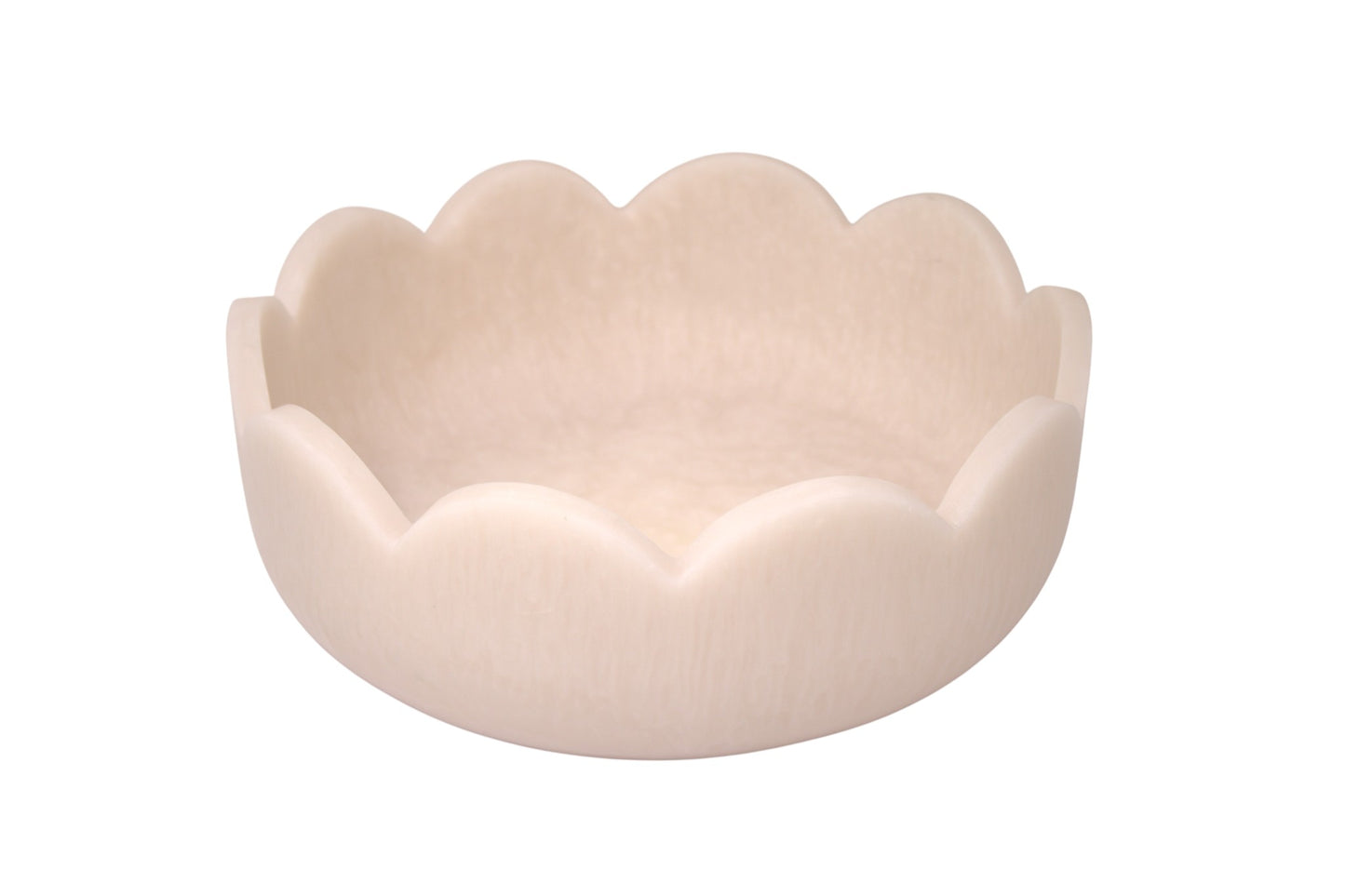 Scalloped Resin Deep Salad Bowl 10''  Blush