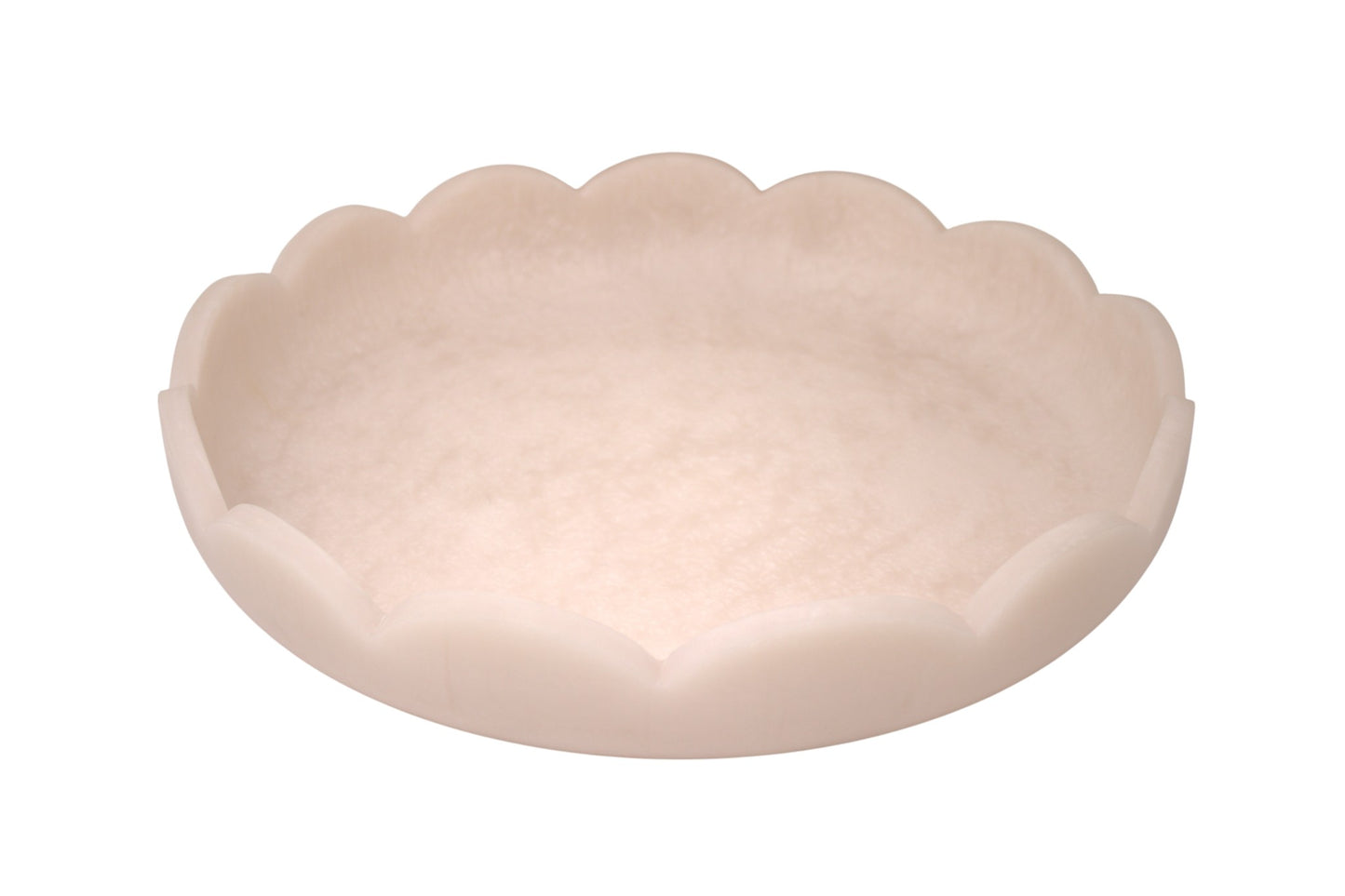 Scalloped Resin Serving Tray Large 14"  Blush
