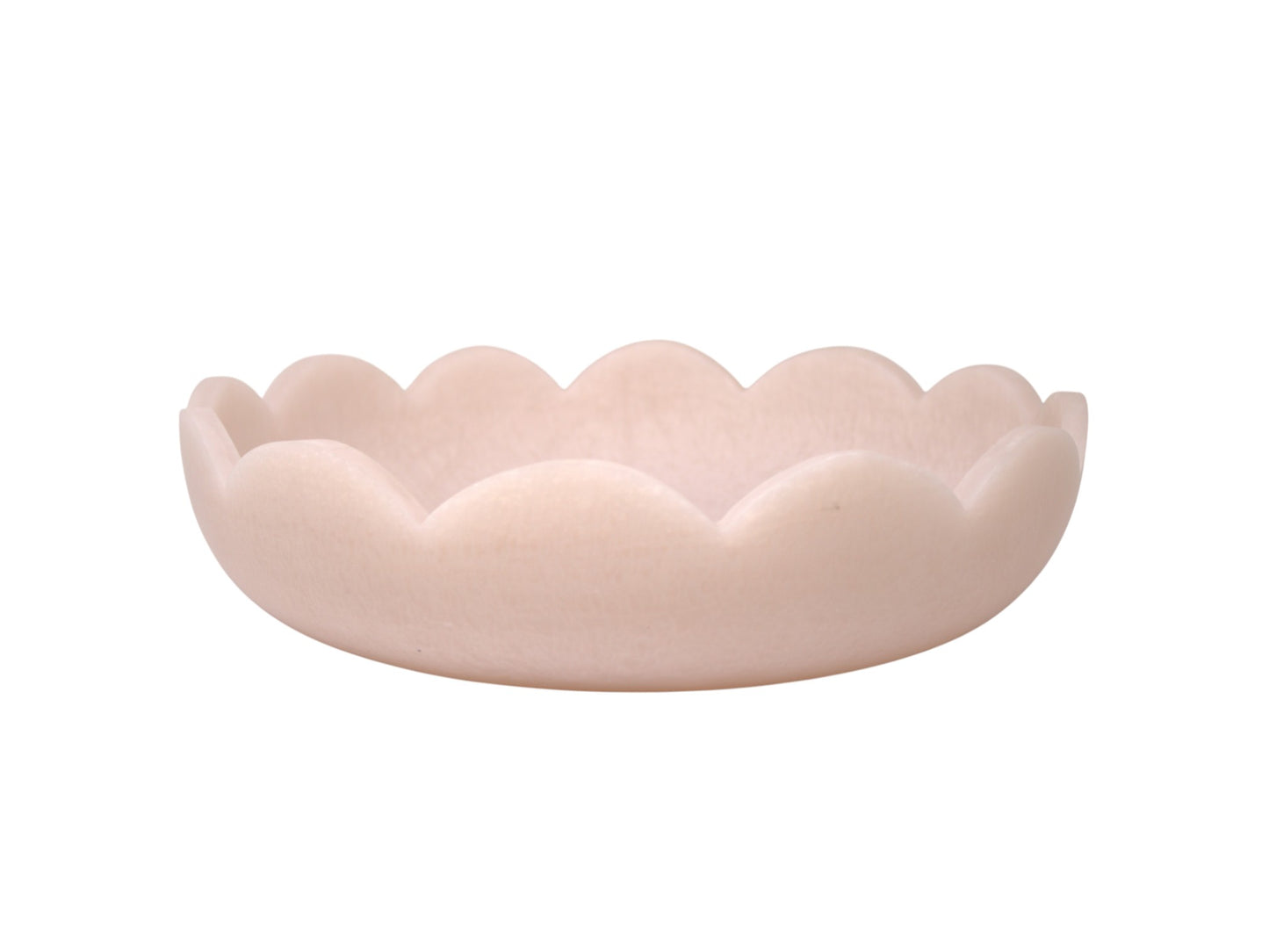 Scalloped Resin Serving Medium Tray 12" Blush