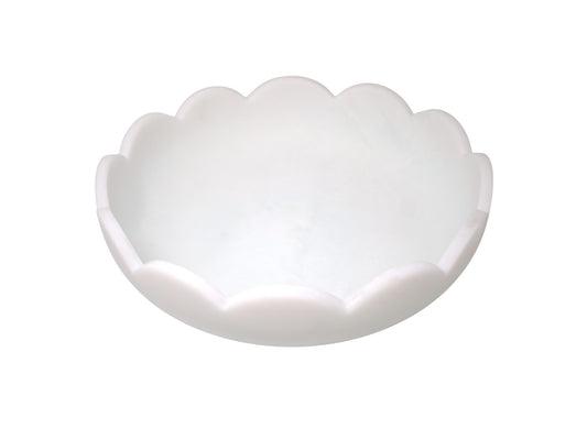 Scalloped Resin Serving Medium Tray 12" Cream
