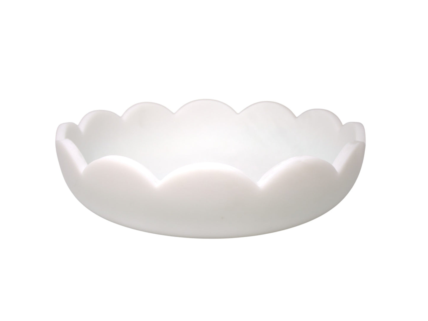 Scalloped Resin Serving Medium Tray 12" Cream