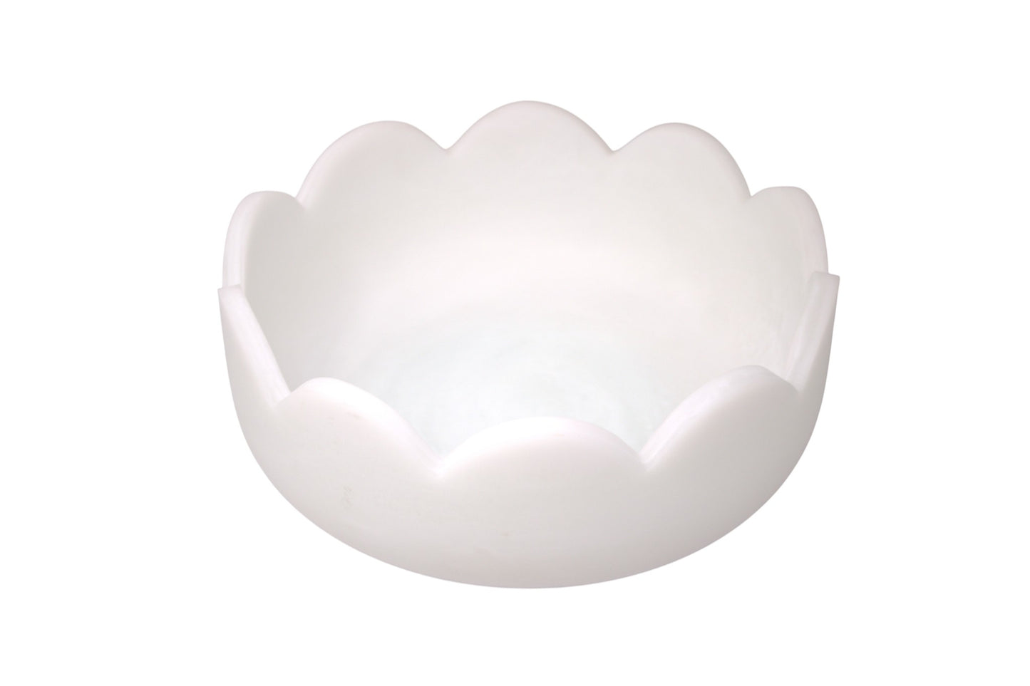 Scalloped Resin Deep Salad Bowl 10'' Cream