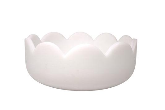 Scalloped Resin Deep Salad Bowl 10'' Cream