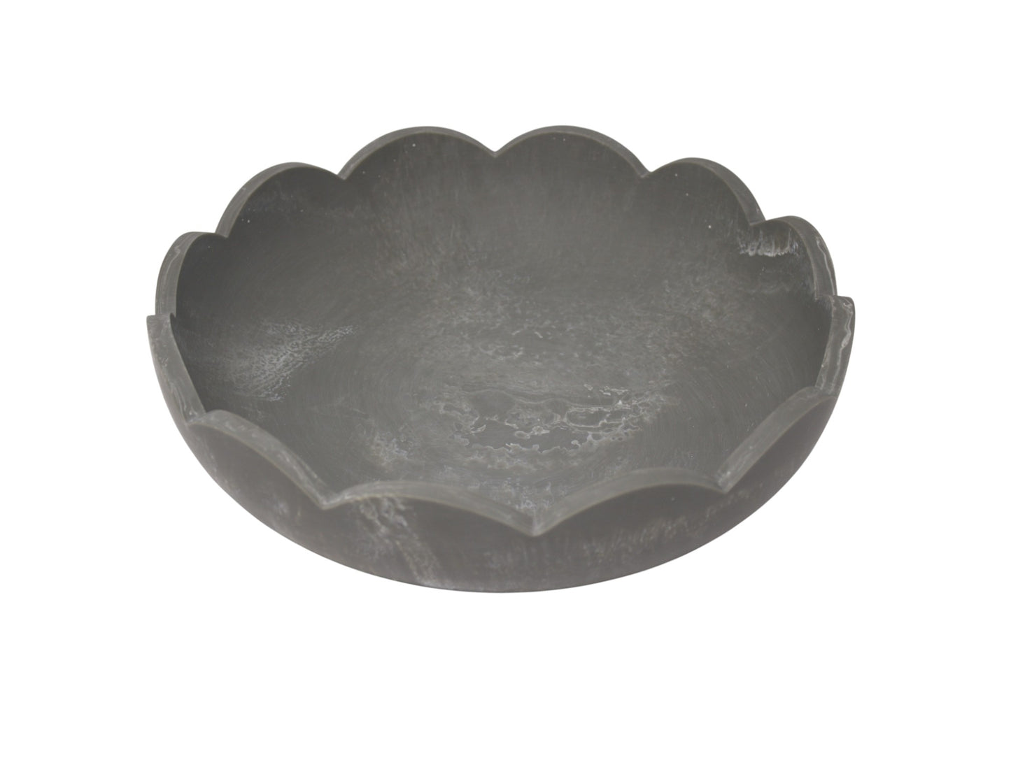 Scalloped Resin Serving Medium Tray 12" Stone