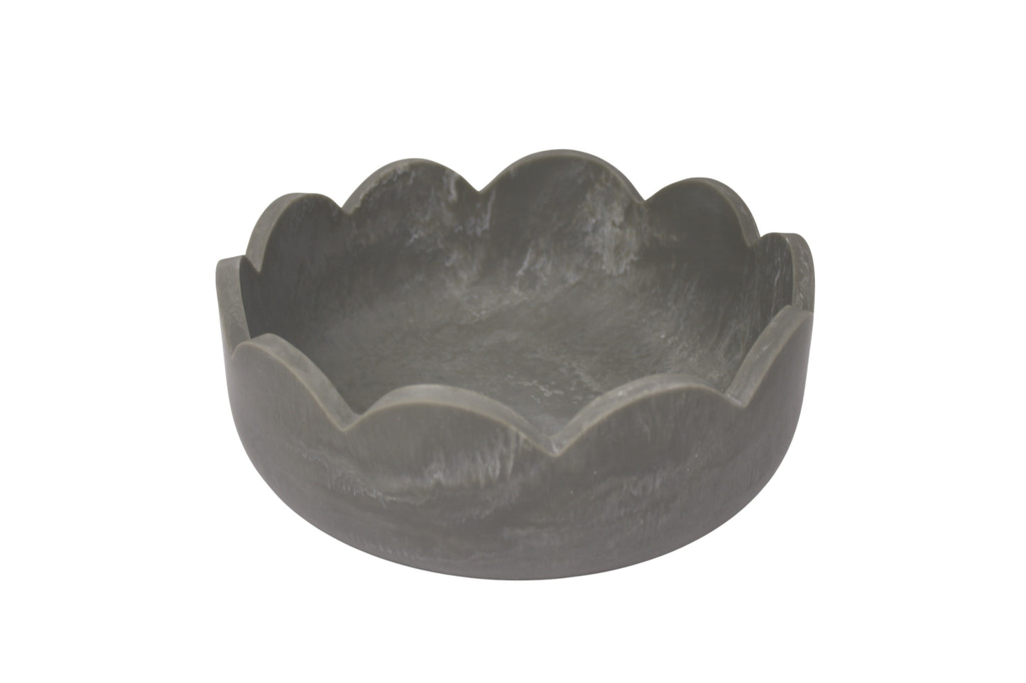 Scalloped Resin Deep Salad Bowl 10'' Stone