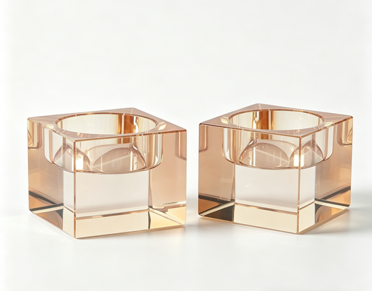 Refined Crystal Tealight Holders - Gold