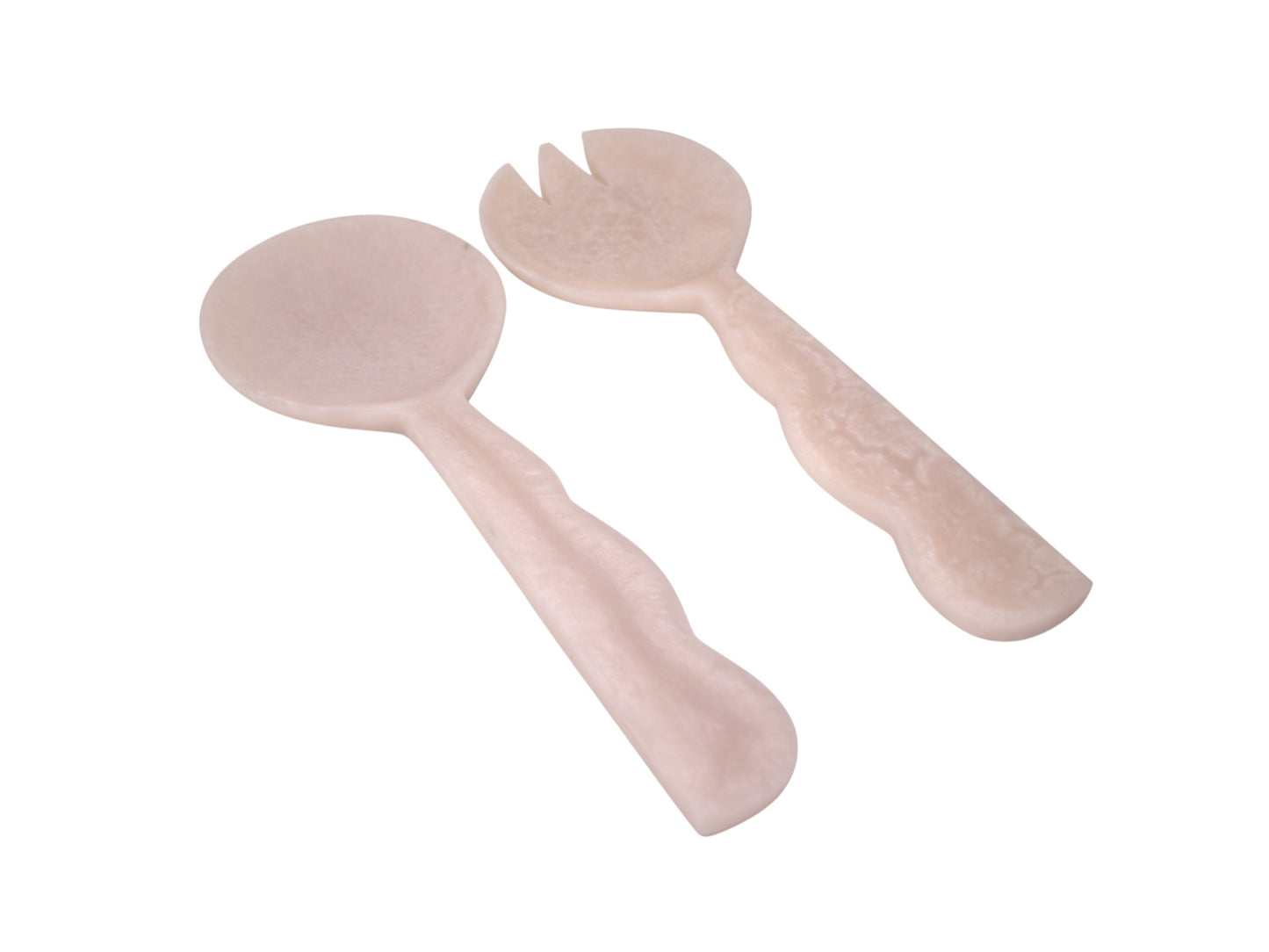 Scalloped Resin Salad Server Set of 2 Blush
