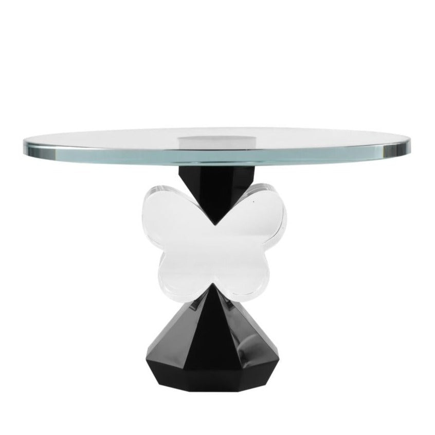 9” Butterfly Cake Plate in Clear/Black