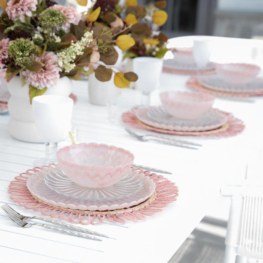 Azure Alabaster Dinnerware Pack Of 4, Pink