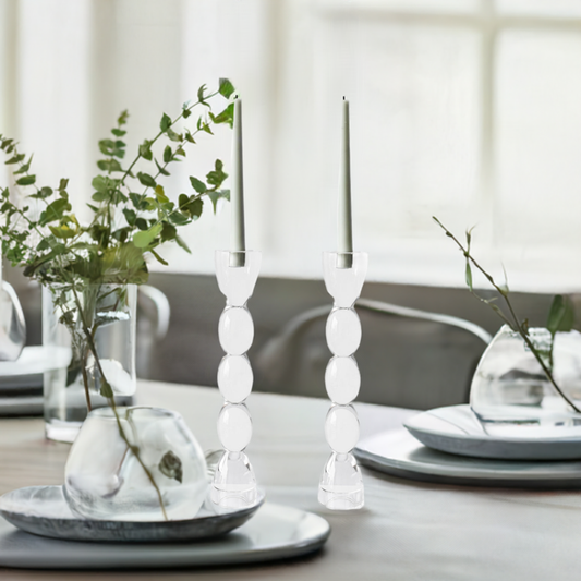 14” Oval Tealight Compatible Candlesticks