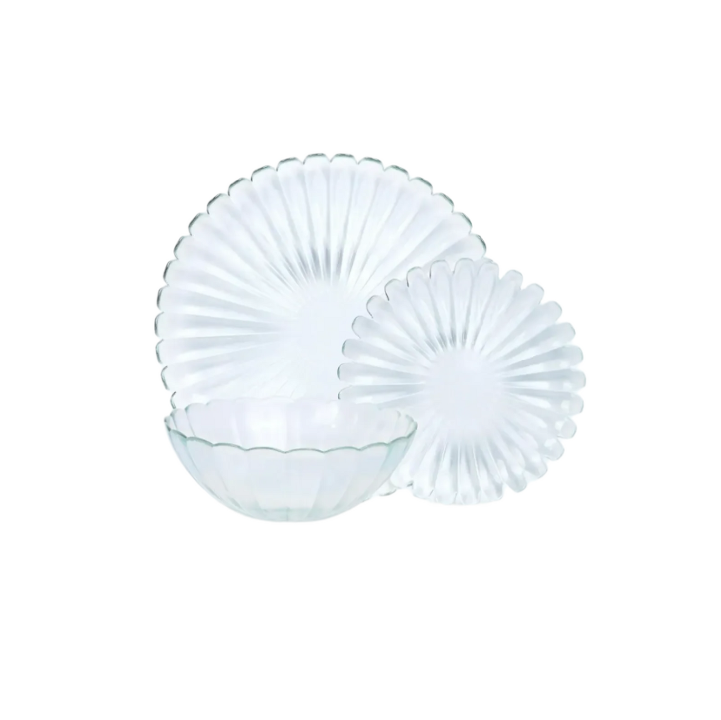 Azure Alabaster Dinnerware Service for 4, Clear