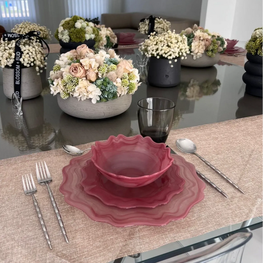 Monaco Alabaster Dinnerware Pack Of 4, Bordeaux